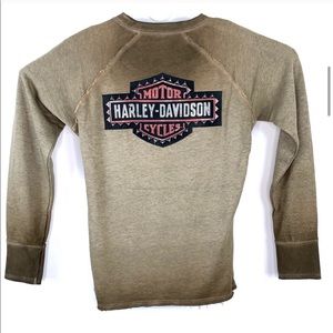 Harley Davidson Distressed Studded Long Sleeve